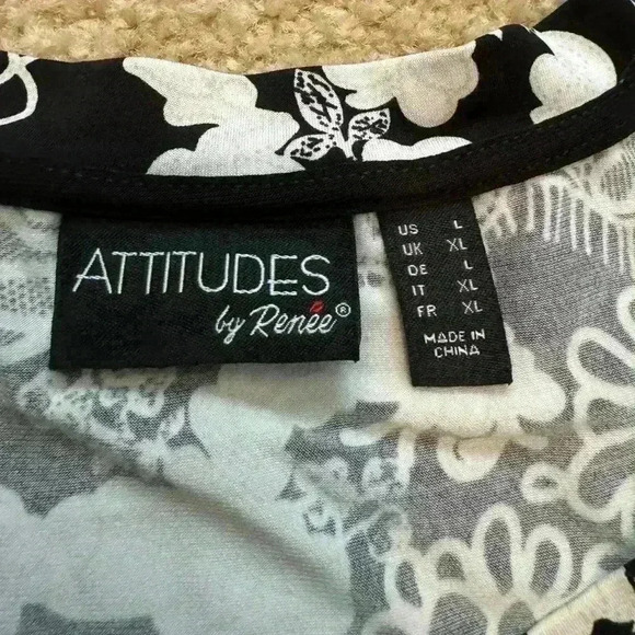Attitudes by Renee Como Jersey SET OF TWO Solid and Printed Tanks Size L Floral - Picture 7 of 13